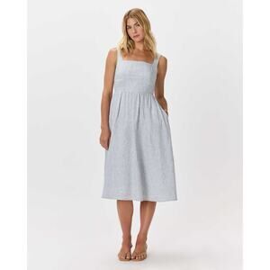 Quince blue striped Midi Dress